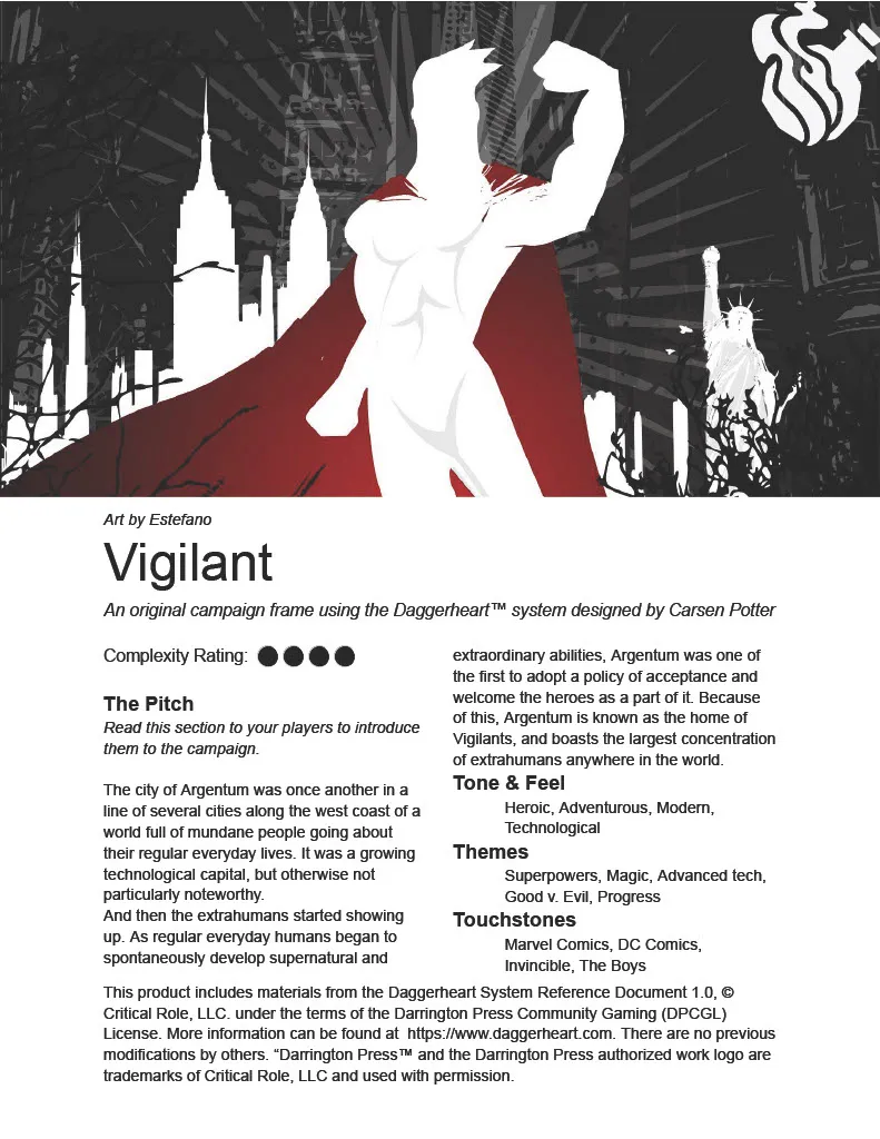 Vigilant: Superheroes in Daggerheart