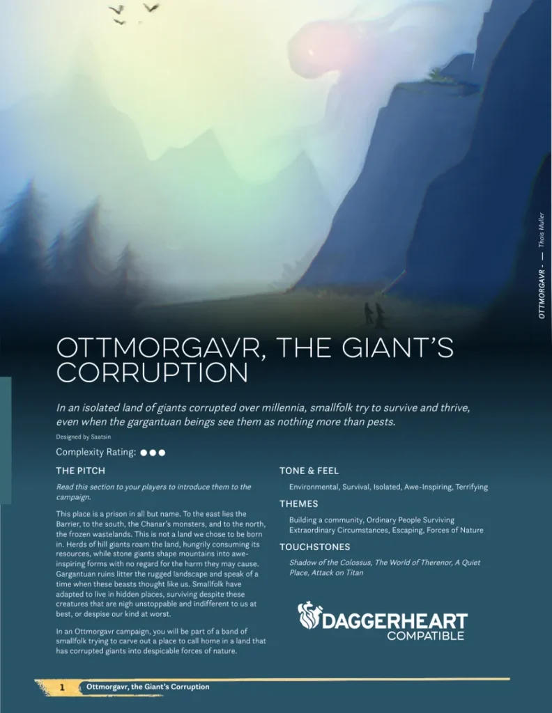 Ottmorgavr – The Giants Corruption – Campaign Frame