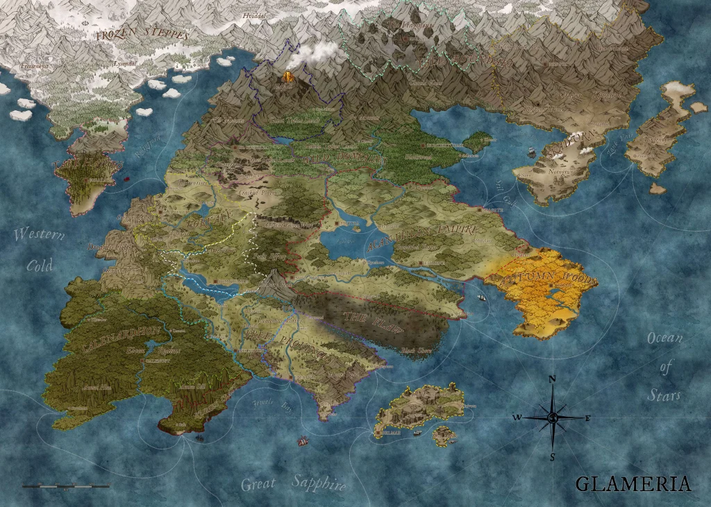 Glameria Campaign Continent Map – Full Pack