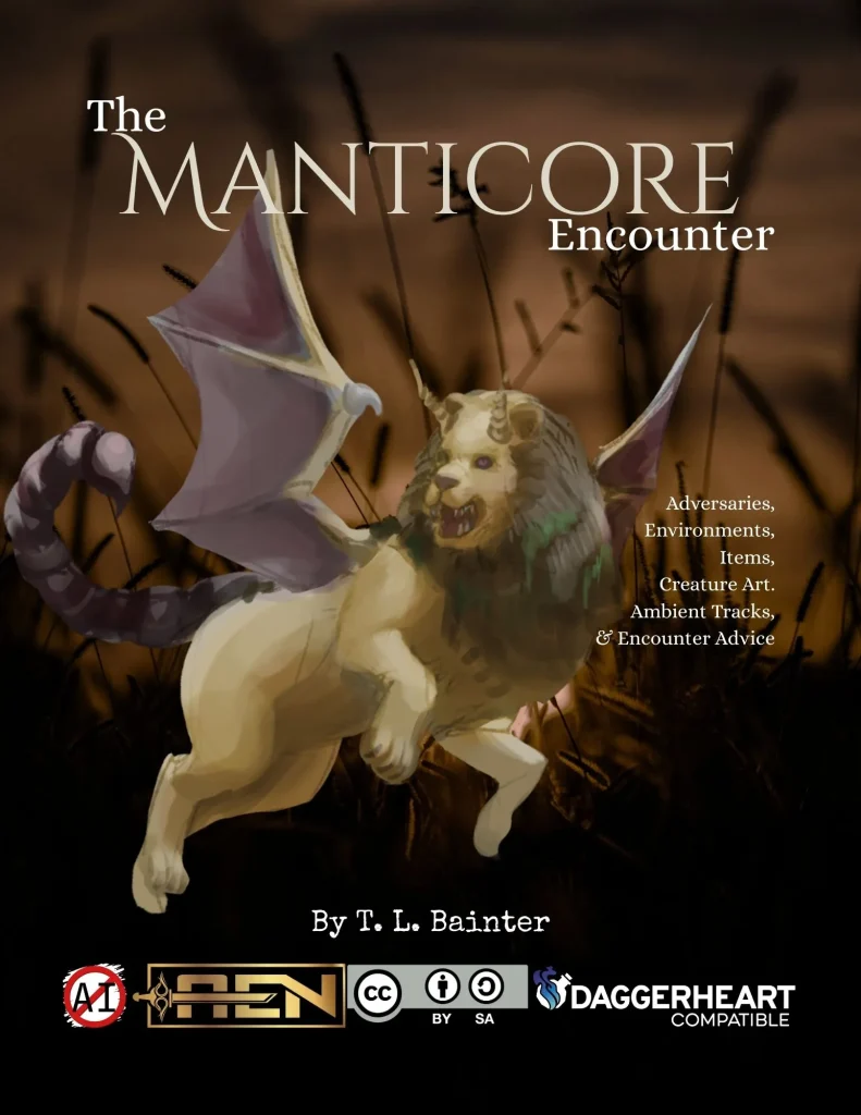 The Manticore Encounter | Daggerheart Adversaries, Environments, Items, and More!