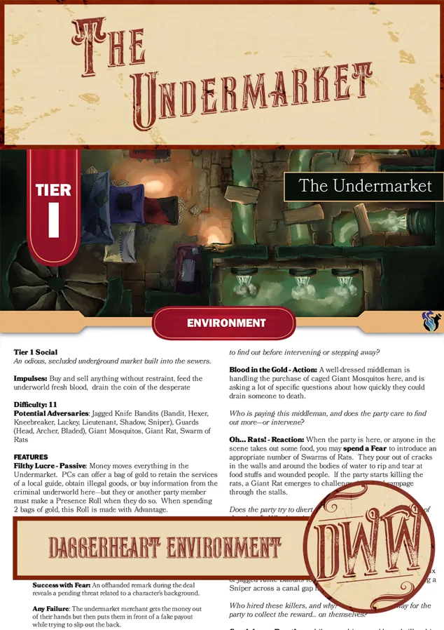 The Undermarket: A Tier 1 Daggerheart Environment