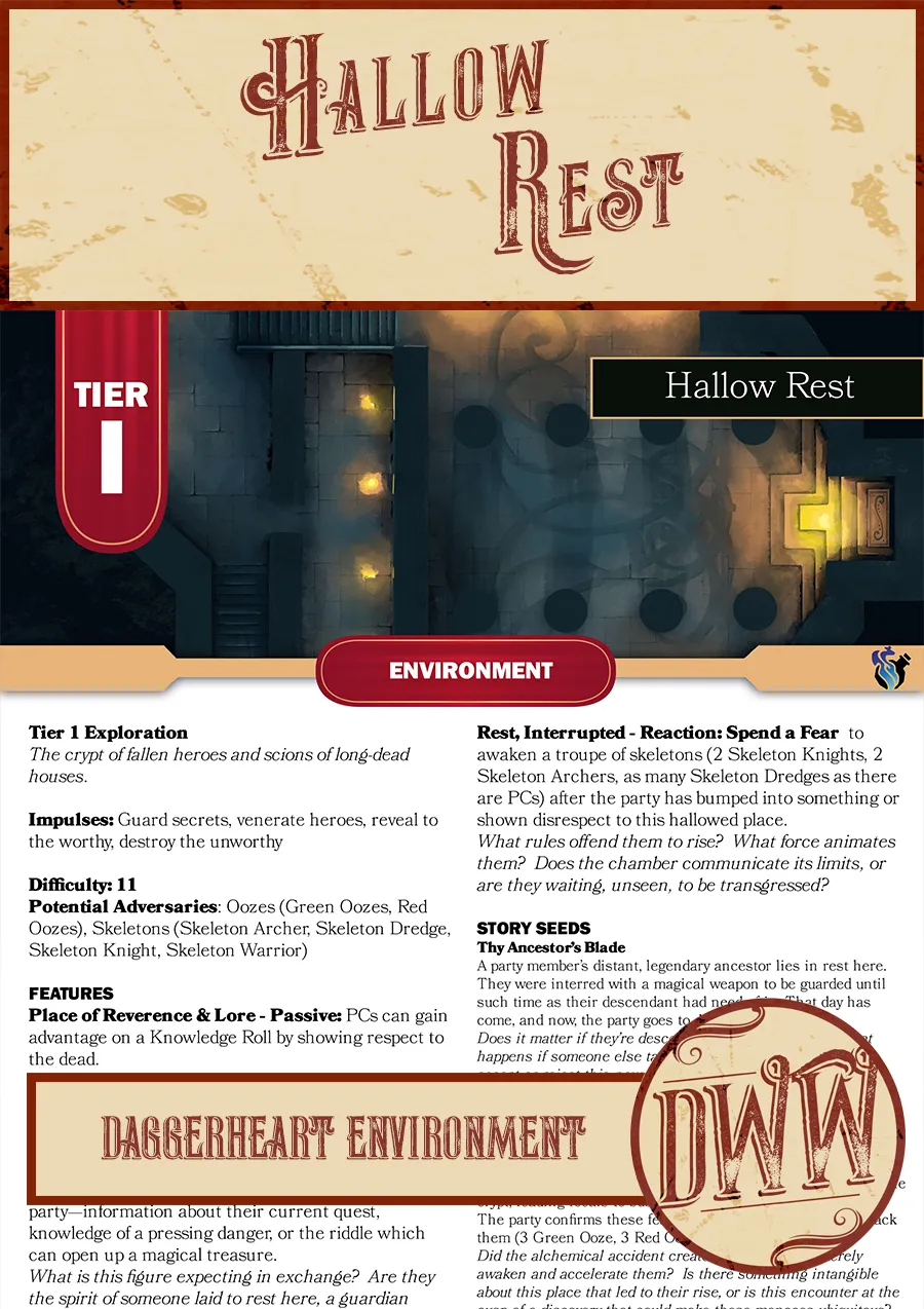 Hallow Rest: A Tier 1 Daggerheart Environment