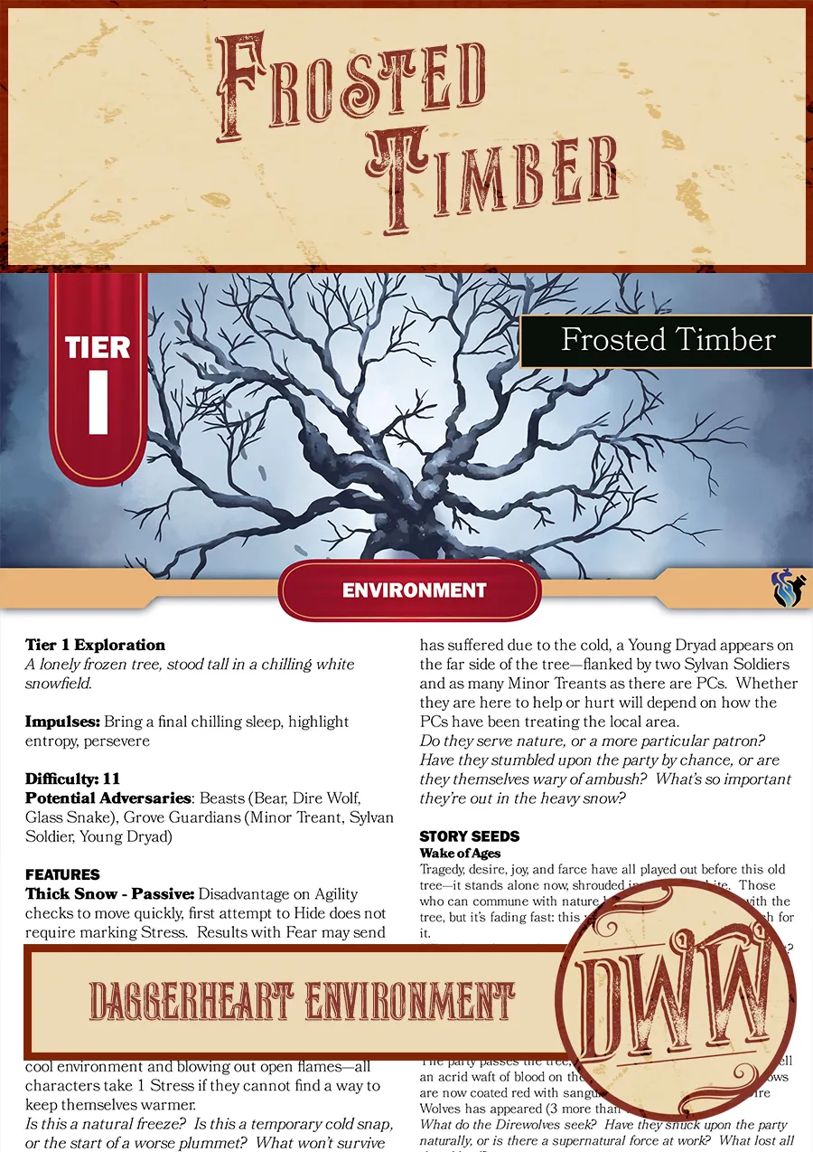 Frosted Timber: A Tier 1 Daggerheart Environment