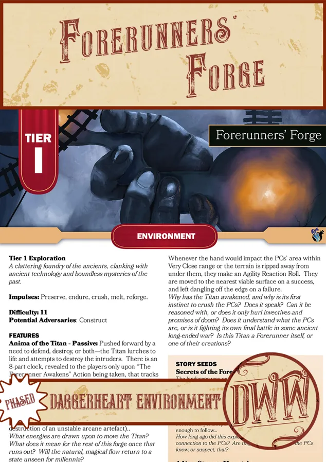 Forerunners’ Forge: A Tier 1 Daggerheart Environment