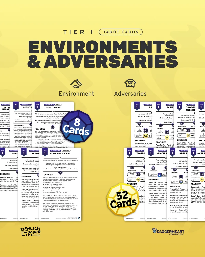 Tier 1 Environments & Adversaries – Daggerheart™ Compatible