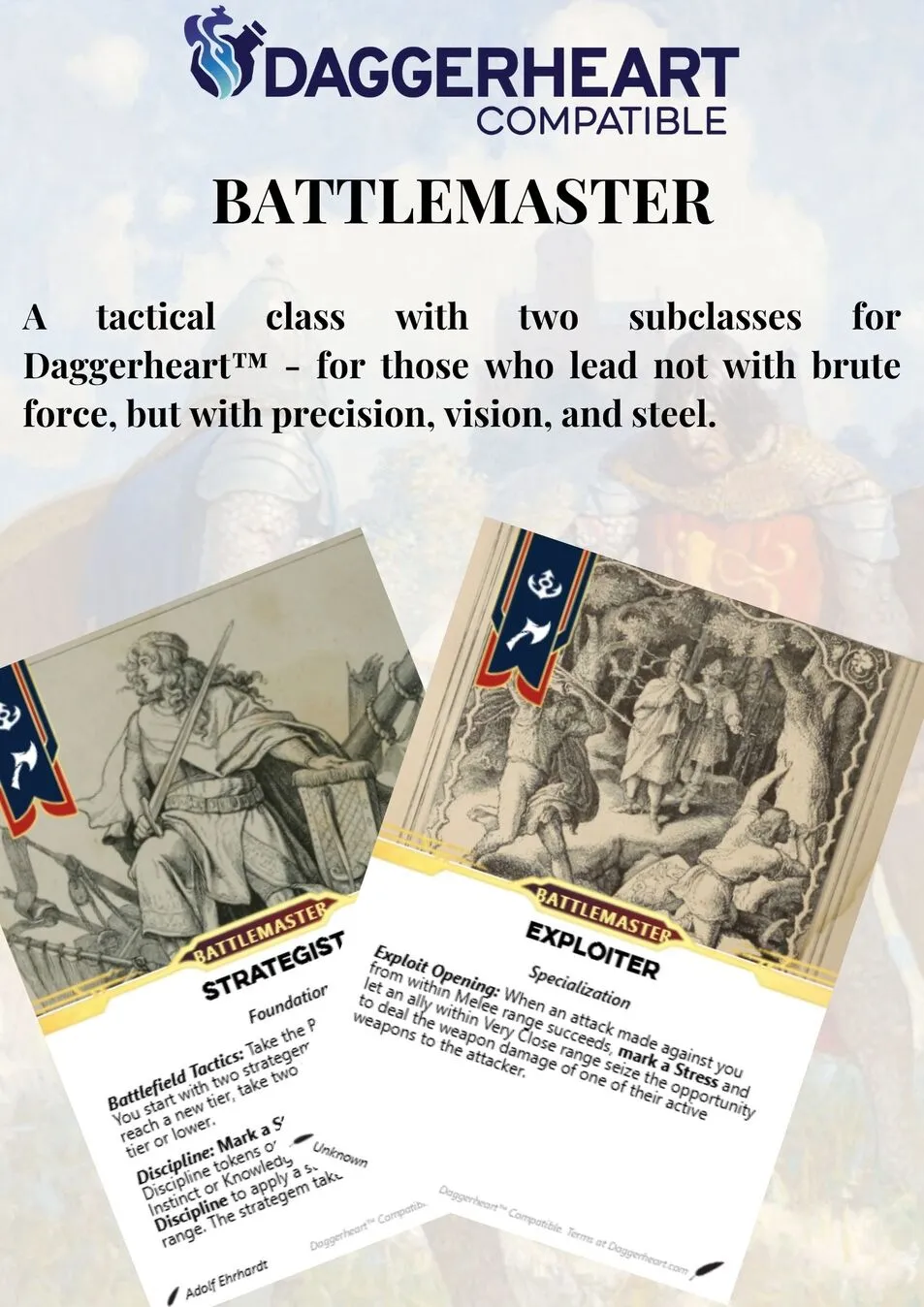 Battlemaster – a new tactical Class with two subclasses (Anchor & Blade)