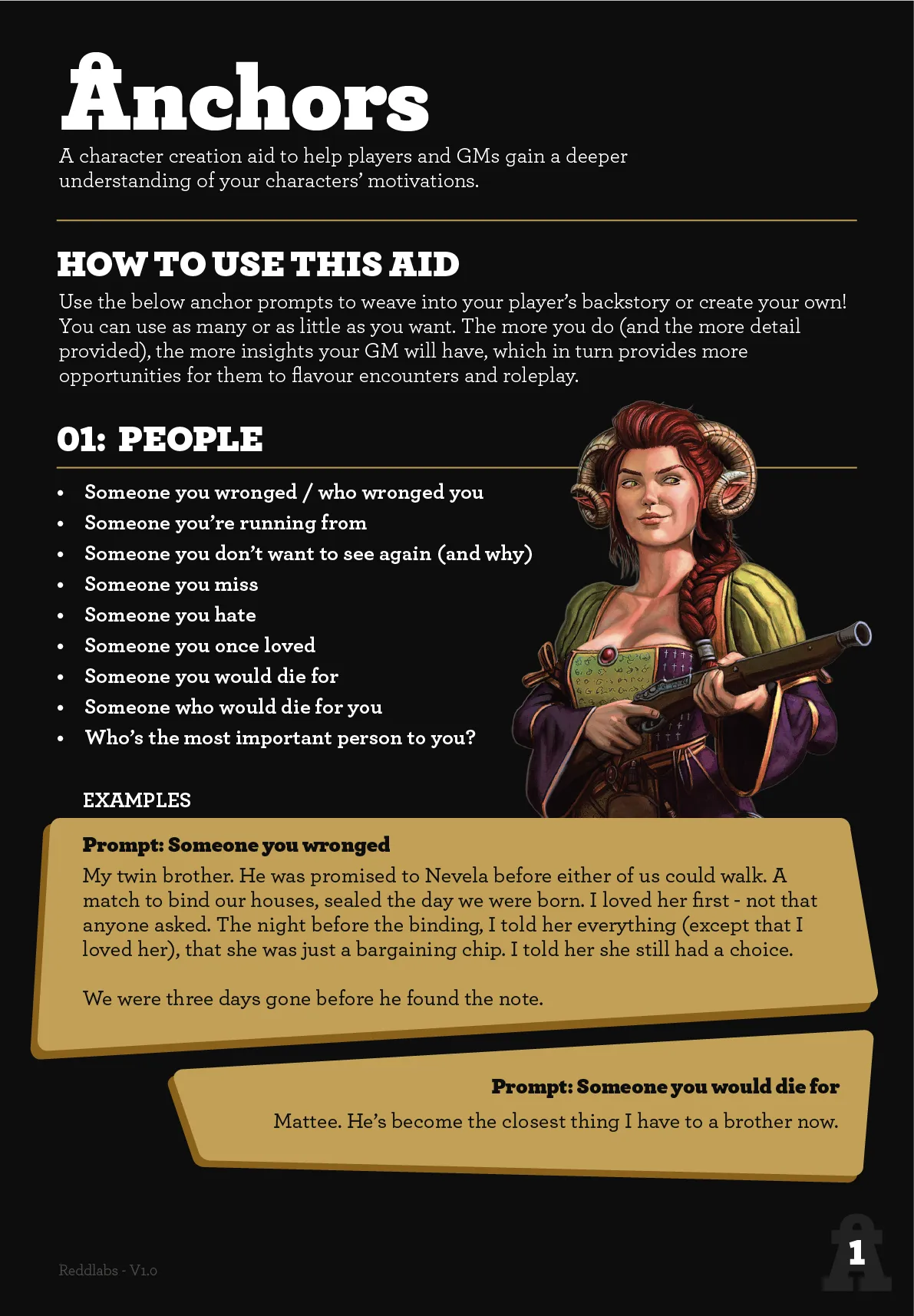 Anchors – A Character Creation Aid