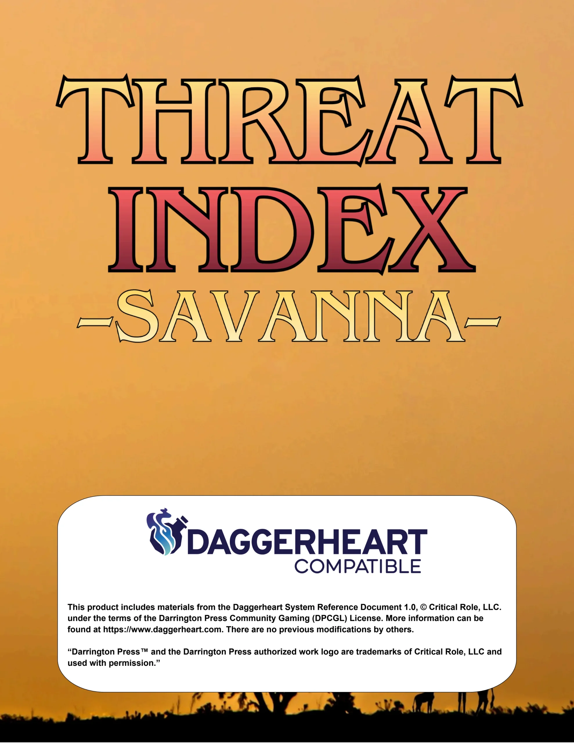 Threat Index – Savanna