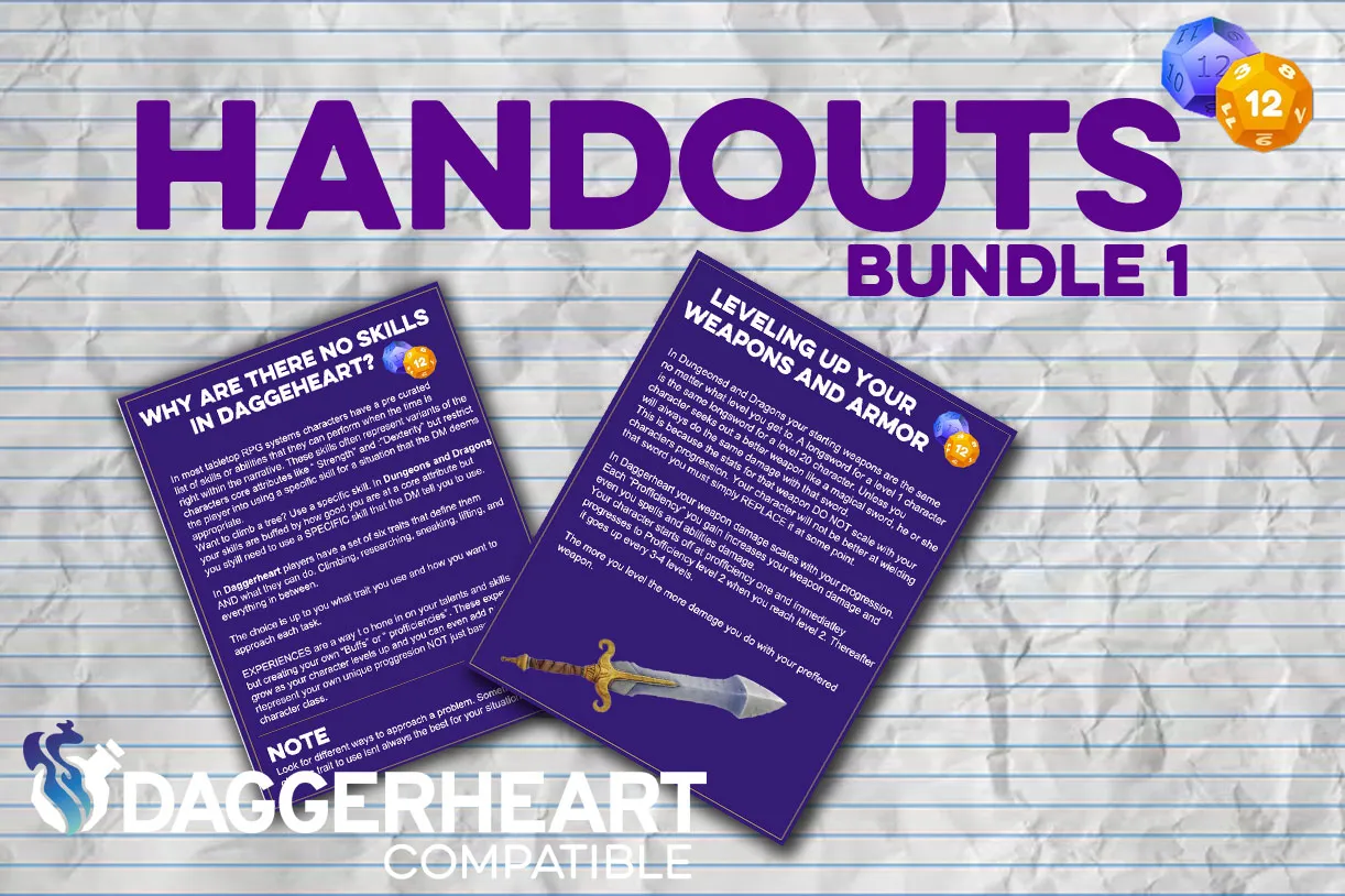 HANDOUTS: Skills and weapons