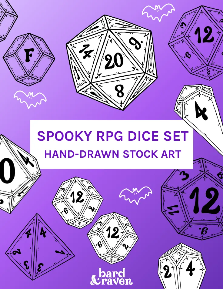 Spooky RPG Dice Set – Stock Art Pack
