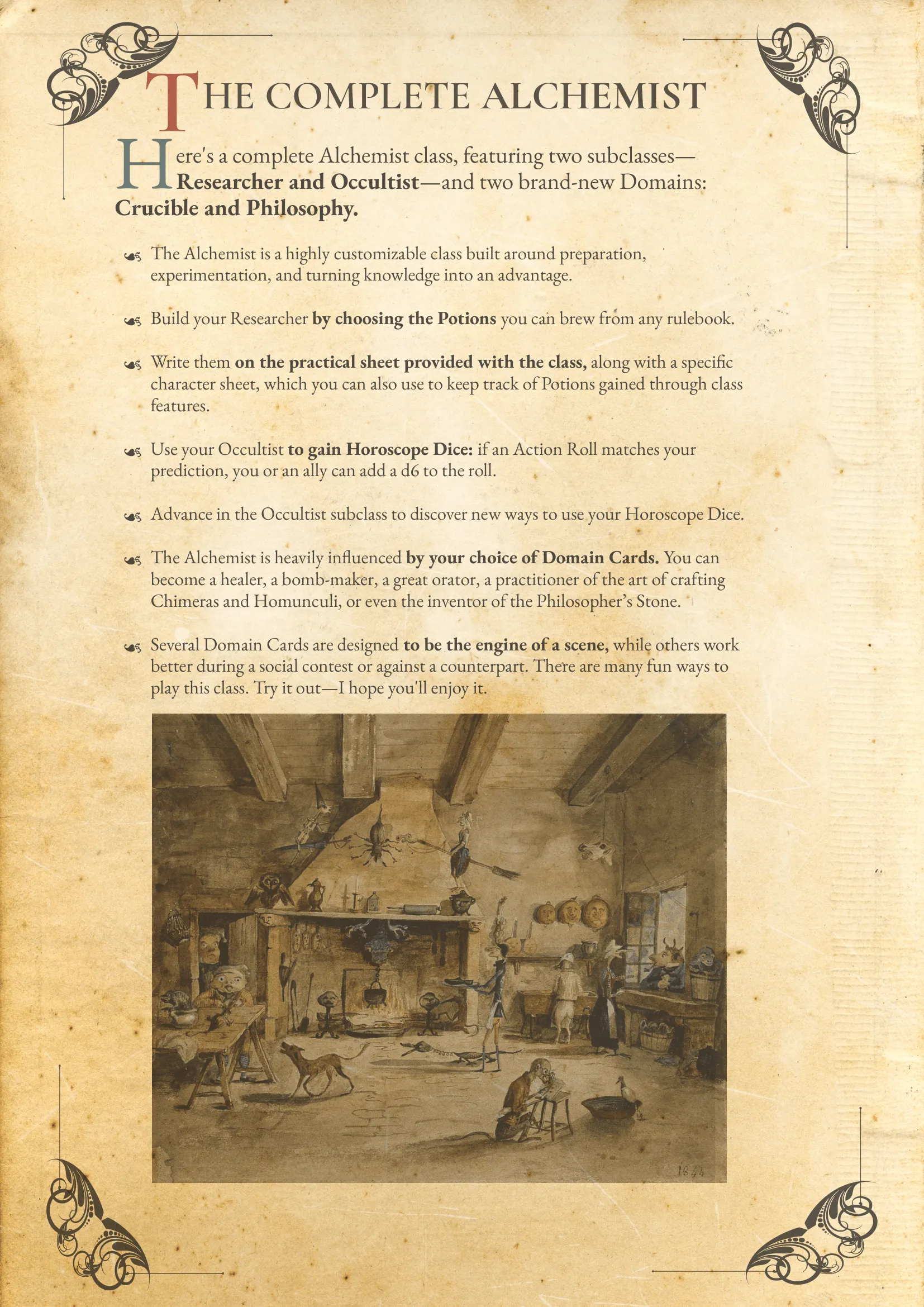 THE COMPLETE ALCHEMIST: CLASS, 2 SUBCLASSES AND 2 BRAND NEW DOMAINS