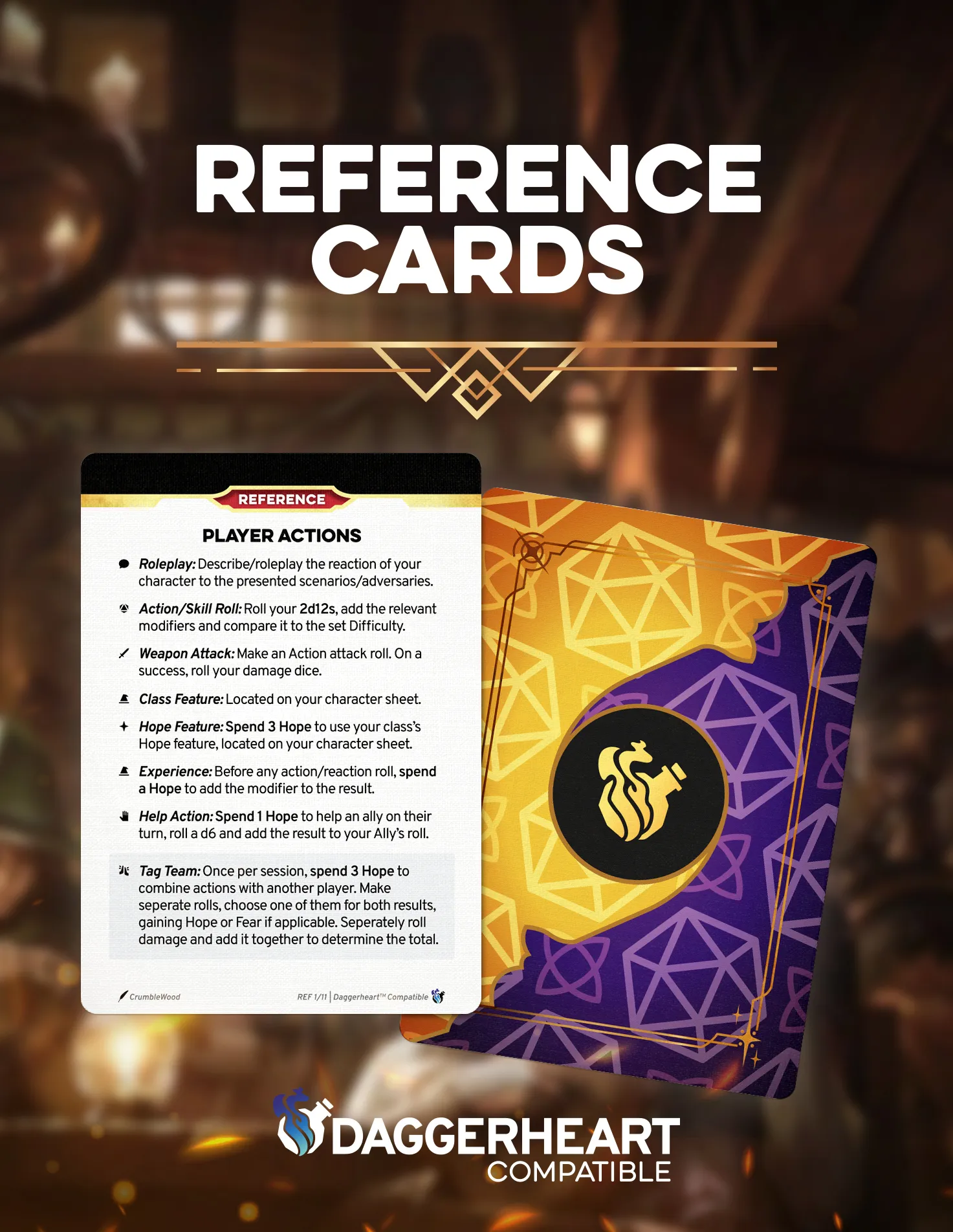 Player & GM Reference Cardset – Daggerheart™ Compatible